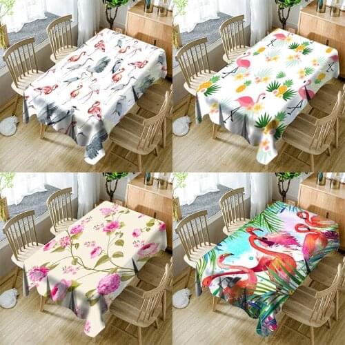 Nordic flower flower fire bird print Oxford cloth tablecloth