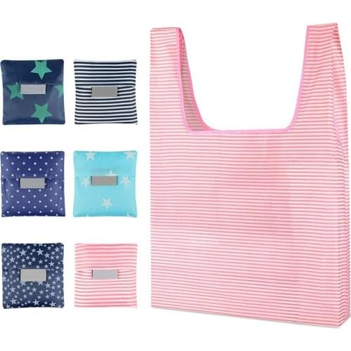 1Pc Waterproof Oxford Cloth Shopping Bag Eco Friendly Reusable Grocery Bag Portable Foldable Supermarket Tote Bag For Kitchen