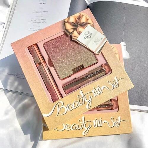 XiXi Starry Sky Three-Piece Professional Makeup Set Cosmetics Makeup 9colors EyeShadow Lipstick Mascara Starry Lipstick Mascara