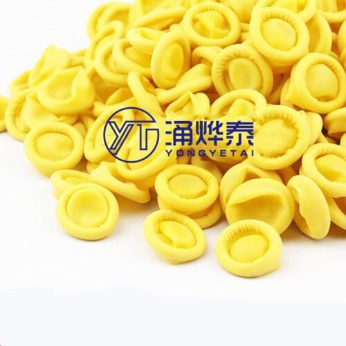 YYT 50PCS Anti-static beige industry disposable latex rubber labor insurance thickening smooth finger sleeve