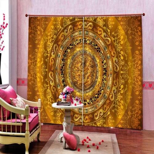 European style Jade dragon pattern Photo Drapes Custom 3D Curtain Window Modern Printing Blackout Curtains Living Room Bedroom