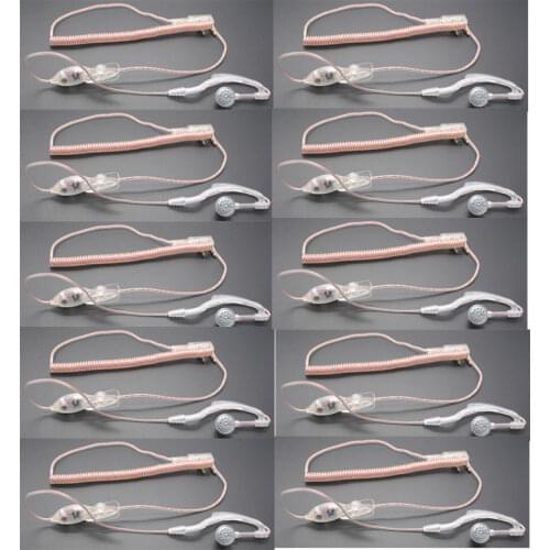 Lot 10pcs 2 Pin K Head Flexible Transparent Wire Earphone Headset with Microphone for Baofeng UV-5R Kenwood Baiston Radio
