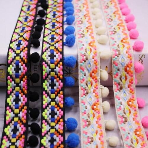 10yards DIY accessories tassel Small hair ball cotton bohemian tassel trimming fringes for sewing clothes Curtains decoration