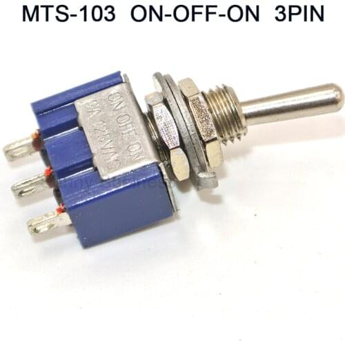 100 x Mini Toggle Switch On-Off-On 6 AMP - 125V 3 AMP - 250V 3pin MTS-103