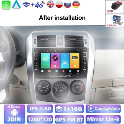 2 dins Android 8.1 Car navigation video multimedia player Radio WIFI Russian for Toyota Corolla android E140/150 2007 2008-2013