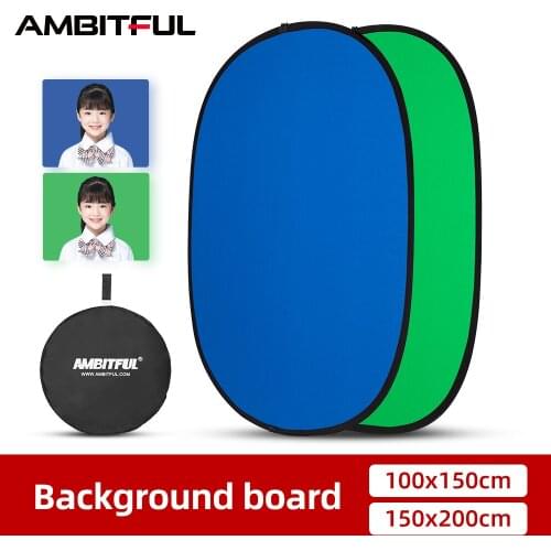 AMBITFUL 2 in 1 100x150cm or 150 x 200cm Portable Oval Multi-Disc Blue Green Reflector Collapsible Studio Photo Diffuser