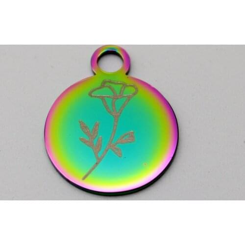 20pcs Stainless Steel Birth Flower Charm September Marning Glory Stainless Steel Pendant Birthday Gifts DIY Handmade Accessories