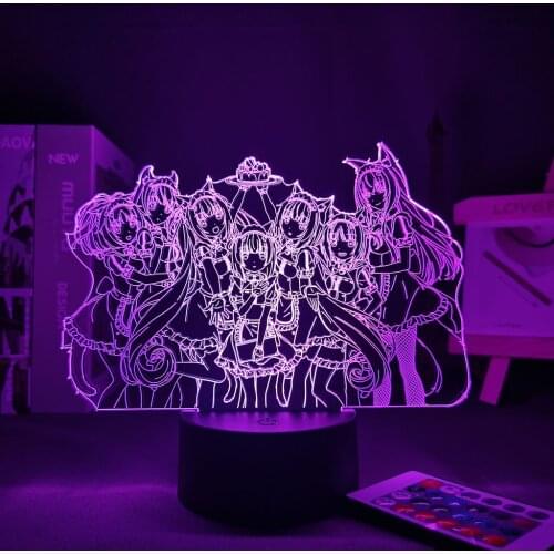 3D Lamp Nekopara led lamp Anime Lamp Cute Room Decor Led Panel Lights Bedroom Decor Anime Decoration For Home Nekopara