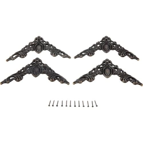 4Pcs 50mm Antique Bronzen Edge Corner Protector Bumper Guard Jewelry Box Decor Scrapbook Metal Album Corner Protector Cover