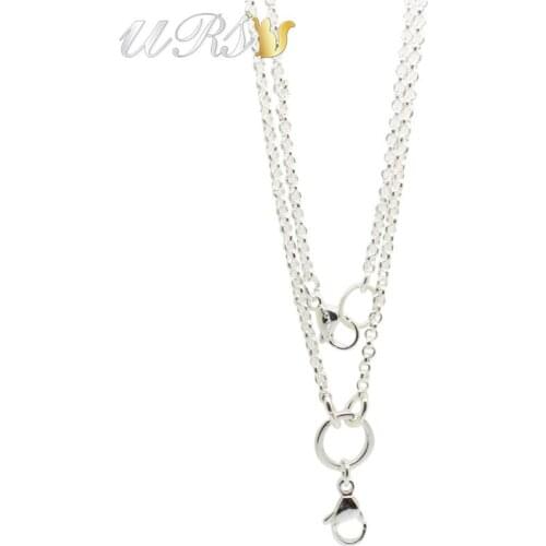 5pcs 30" (75cm ) silver color-plated 3.5mm rolo chain floating locket chains pendant necklace wholesale