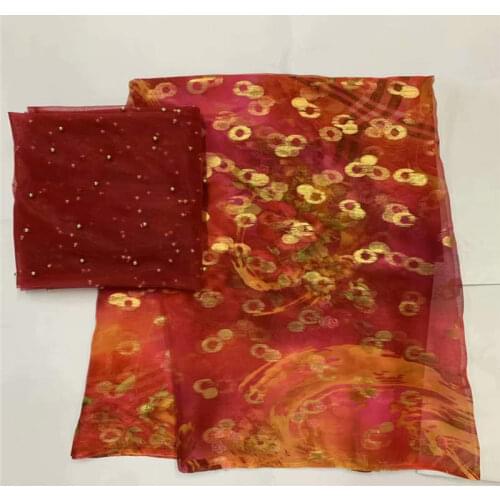 5 Yards African Soft Metal Silk Fabric With 2 Yards Swiss Voile Lace Fabric, Suitable For Women Clothing! XLF5215