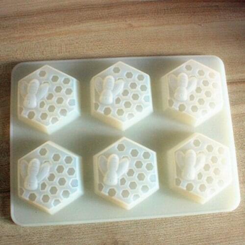 6 hole honeycomb cake mold Silica gel soap mold baking tools