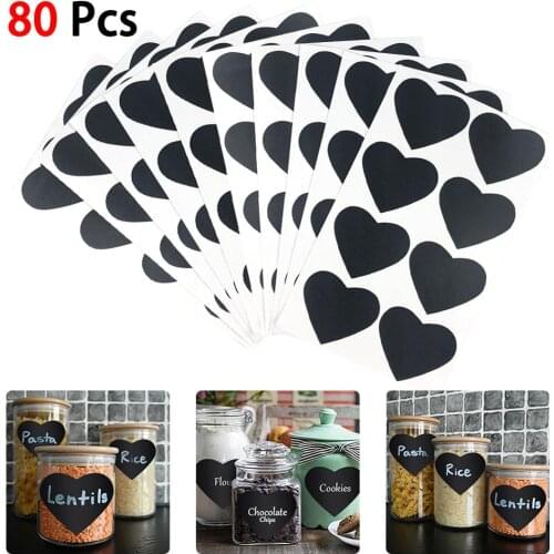 80pcs Kitchen Spice Sticker Jar Sticker Removable Organizer Storage Bottles Jars Stickers Kitchen Labels Stickers Chalkboard Tag