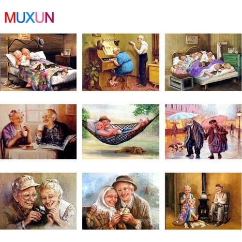 Full 5D Diamond Painting Square Diy Couple Old Man Image Rhinestone Diamond Embroidery Cross Stitch Mosaic Home Decoration Ep011