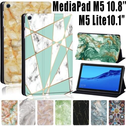 Tablet Case for Huawei MediaPad M5 Lite 10.1 Inch / MediaPad M5 10.8 Inch PU Leather High Quality Stand Cover + Free Stylus