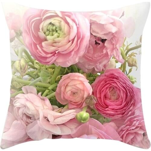 Home Mediterranean 45x45cm Cover Rose Nordic Style Flowers Decoration Cushion Throw Pillow For Sofa Bed Car Pillow Case