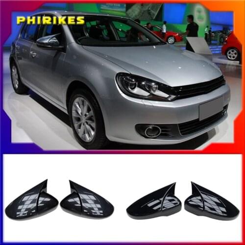 2 pieces For VW Golf MK6 R20 Touran Golf GTI 6 Golf 6 R Wing Mirror Cover Caps (Carbon Effect) for Volkswagen Mirror Cover Caps