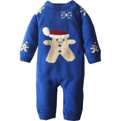 Knitted Sweater Winter Warm Baby Boy Rompers Christmas Girl Romper Newborn Fleece Long Sleeve Kid Clothes Toddler Jumpsuit