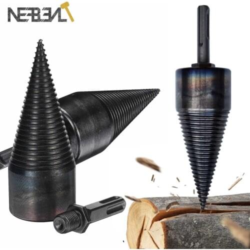 32mm/42mm Split Wood Cone-drilling Tool Firewood Machine Drill Wood Cone Reamer Punch Driver Drill Bit Split Drilling Tools