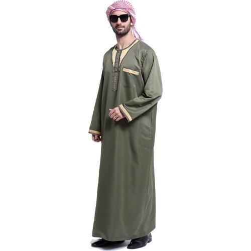 Saudi Arabia Clothing Kurta Men Abaya Dubai Long Sleeve Saudi Thobe Tesettur Elbise Arabisch Djellaba Homme Muslim Kaftan Boys