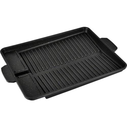 Medical Stone Barbecue Frying Pan Rectangle Non-Stick Grill Cookware BBQ Tray Korean Outdoor Smokeless Barbecue Plate WJ916