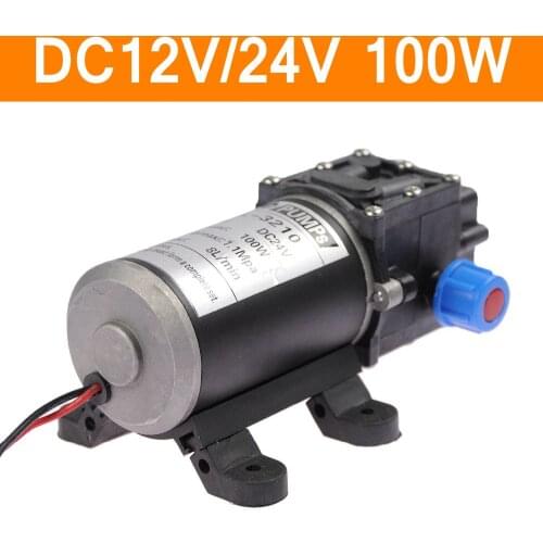 2017 Hot DC12V 24V 100W High Pressure Micro Diaphragm Water Pump Automatic Switch 8L/min Heavy Duty Home Car Garden Irrigation