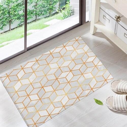 Minimalist Geometric Patterns Floor Mats Living Rooms Anti-slip Carpet for Bedroom Kitchen Bathroom Rug Welcome Mats Front Door