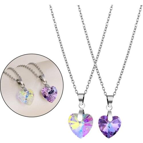 Trendy Fashion Heart Crystal Pendant Necklace Charm Party Jewelry Gifts New