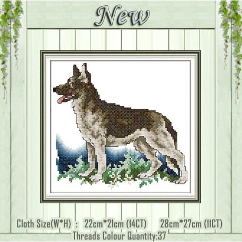 German shepherd animal cartoon diy painting Counted printed on canvas DMC 14CT 11CT Cross Stitch Needlework kits Embroidery Sets