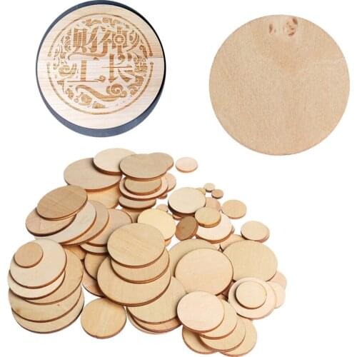 1Bag 10mm-50mm Unfinished Wooden Round Circles Ring Craft Arts Decorative Card Making Scrapbooking DIY Embellishment