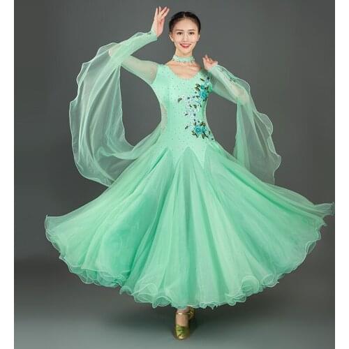 2021NEW diamond big swing dress performance dress national standard dance competition dress Waltz social dance Costumes 082