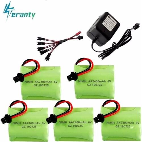 Upgrade 6v 2400mah NiMH Battery + charger For Rc Toys Cars Tanks Robots Guns Boats AA Ni-MH 700mah 6v Rechargeable Battery Pack