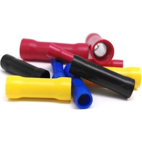 Electrical Wire Cable Crimp Terminals PVC Insulated Butt Connector Tinned Copper