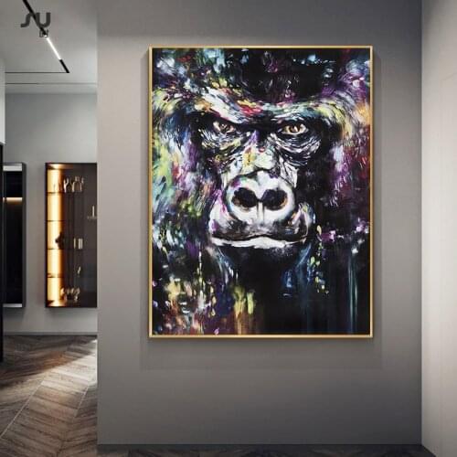 Orangutan Street Graffiti Animal Art Painting Print on Canvas Art Posters and Prints Wall Art Picture for Living Room Home Decor