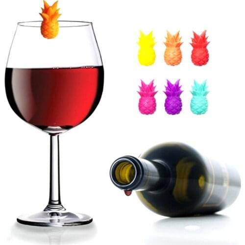 Silicone Party Wine Glass Marker Charms 6pcs Drinking Buddy Cup Identification Cup Identifier Cup Label Tag Sign Mark
