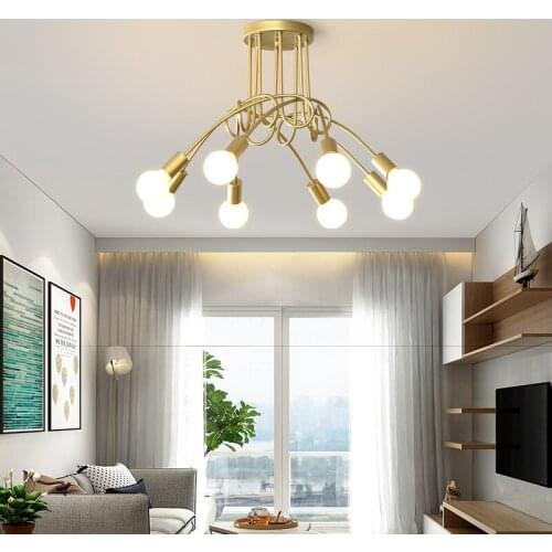 Modern Simple Led Chandelier Lights Gold Warm Bedroom Living Room Study Dining Indoor Luster Lighting Home Iorn Decorative Lamps