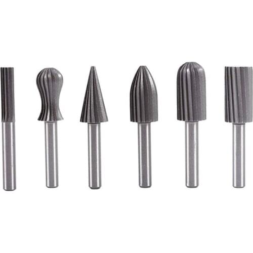 LBER 6Pcs Drill Bit Wood Carving Bits HSS Rotary File Carving Knife Grinding Head Cutting Metal Plastic Wood Grinding 1/4In