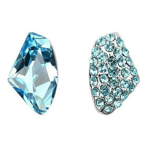 JS E029 Triangle Dissymmetry Stud Earrings Silver Color Earrings Nickel Free Jewelry Atacado