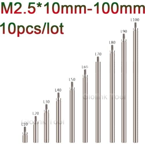10Pcs Extension Rods For Dial Indicators Probe Connecting Rod HSS Accessory More Specifications M2.5*10mm-100mm Measuring Tools