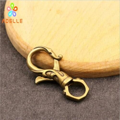 3x 100% Solid Brass Flower Lobster Clasp clip Swivel Hook Vintage Key Ring DIY Bag Dangle PET chain Gift Free Shipping HOT