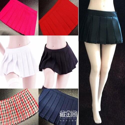 7 Colors 1/6 Scale Female Pleated Skirt Girl Students Short Skirt Student Figure Clothes Model for 12'' PH Action Figure Dolls