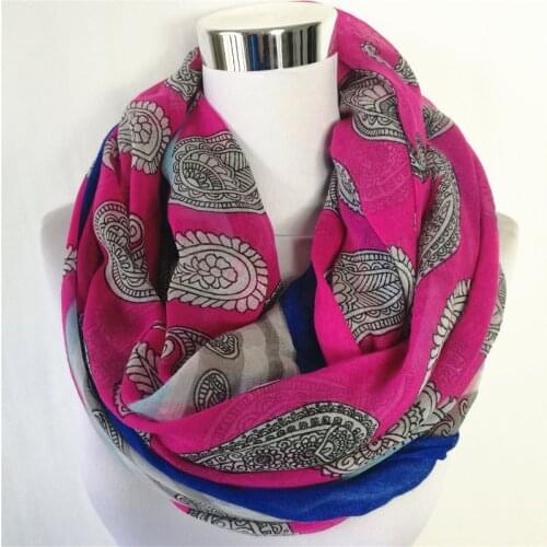 Hot sale women loop scarf Ring Scarf Female floral Print Cashew flowers Infinity Scarves animal bird Long scarf Shawl Wrap