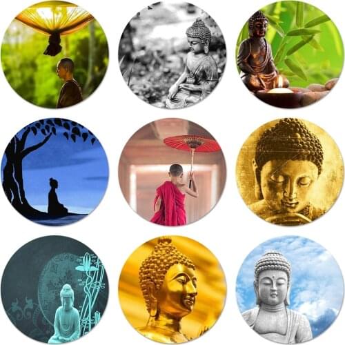 Zen Buddha Art Style Icons Pins Badge Decoration Brooches Metal Badges For Backpack Decoration