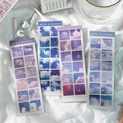 BULA 1 Sheets PVC Waterproof Laser Ins Decoration Sticker for Cup Journal Diary Album Card Making DIY Arts Crafts