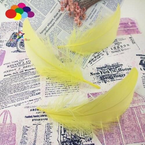 100 Pcs yellow Goose Feathers Dyed 15-20 Cm/6-8 Inch Diy Stage Props Decor Headress Carnival Costume crafts