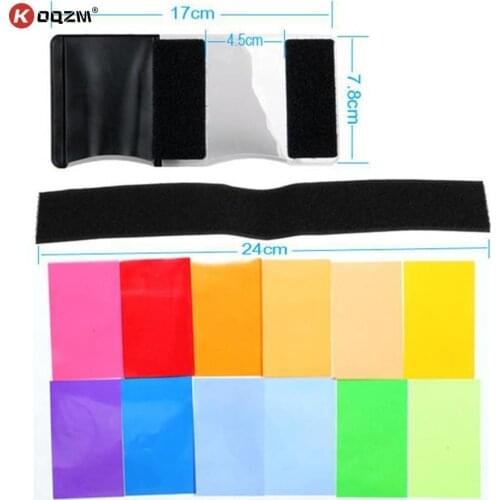 12 Sets of Colors Studio Flash Camera Soft Box Diffuser For yongnuo Color Gel Filter Flash Diffuser