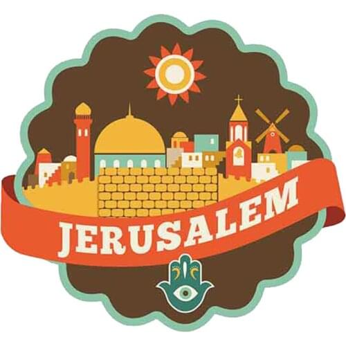 13cm x 12cm for Jerusalem Israel Travel Car Stickers Vinyl Windshield RV VAN 3D Car Accessories Graphics JDM Comic