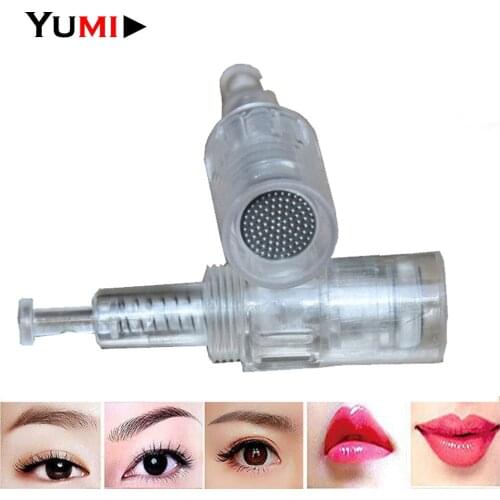 20pcs Derma Nano Round Pin Needles Cartridge Coupling 10mm Screw Port For Microneedle Microbladin Derma Pen Tip Nutrition Input