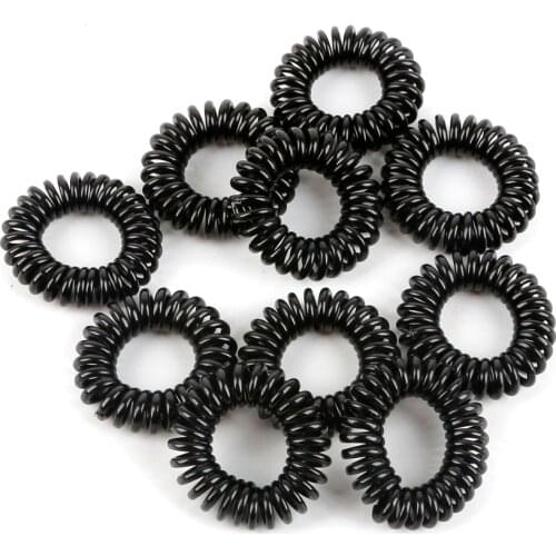 20Pcs/Pack Fashion Solid Black Diameter 3-4cm Small telephone wire hair band hair rope wholesale hair accessories for women