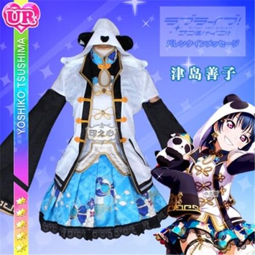 2019 Anime Clothes Love Live Sunshine Aqours Cosplay Costume Yoshiko Tsushima Chinese dress gorgeous cheongsam awaken A